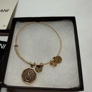 Alex and Ani Gold Charm Bracelet with Initial